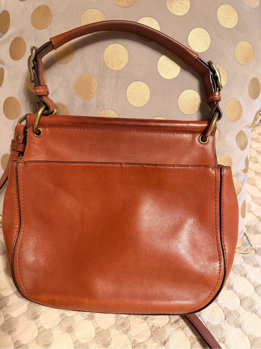 Coach Vintage Leather Satchel in Cognac Brown with Brass Hardware - Picture 2 of 7